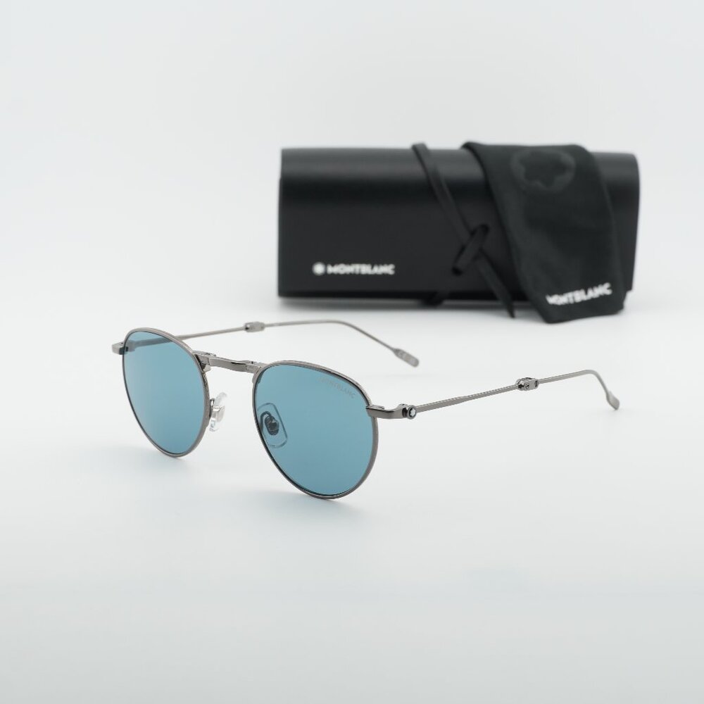 Montblanc MB0280S 002 Square Sunglasses - Grey/Blue
